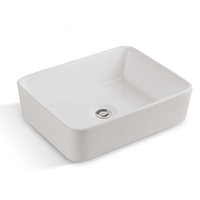 Vente en gros usine Chine : Lavabo portable rectangulaire blanc en céramique artistique, style simple, pour salle de bain et toilettes