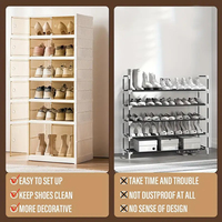 Boîte à chaussures rectangulaire pliable en plastique, porte transparente magnétique, roulettes, 9 couches, 18 grandes tailles, boîte de rangement