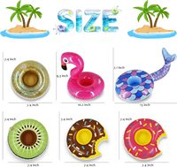 Porte-gobelets gonflables flottants pour piscine, idéaux pour les fêtes sur le thème de l'Hawaï, mignons supports de tasses gonflables en forme de flamant rose