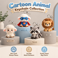 Porte-clés mini peluche personnalisé, plusieurs styles, 15 cm, jouets en peluche type animaux, poupées douces et mignonnes, en gros, cadeaux de fête d'anniversaire, coton PP