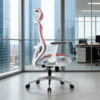 Chaise de bureau ergonomique en maille avec accoudoirs 3D en PU, soutien lombaire, pivotante et réglable en hauteur pour usage domestique ou professionnel