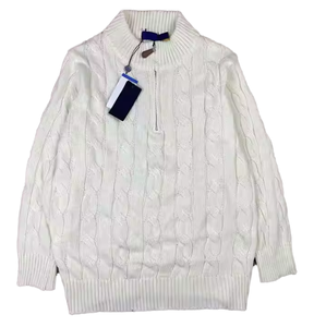 Suéter de Punto Grueso para Hombre, Antiarrugas, con Cierre, de Lana/Nailon, Color Sólido, Manga Larga, Cálido para Otoño, con Logotipo Frontal - Product Image 3