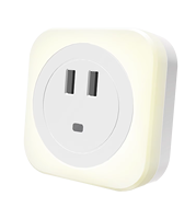 Veilleuse LED carrée moderne 2026 avec capteur de mouvement, chargeur USB pour PC, 8lm, 3 températures de couleur (3000K, 4000K, 6500K), 80Ra, pour chambre et couloir