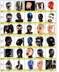 <span class=keywords><strong>Capucha</strong></span> de látex con cremallera Cosplay fiesta fetiche negro Tapa de látex <span class=keywords><strong>capucha</strong></span> nariz abierta y boca - Product Image 6