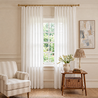 Voilage blanc en gaze, draperie légère filtrante pour fenêtre, pour chambre, salon, balcon