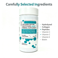 Comprimés de collagène hydrolysé avec vitamine C, biotine, zinc, complément nutritionnel beauté, OEM, étiquette privée