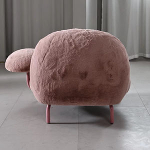 Nouvelle arrivée Chaises de salon en <span class=keywords><strong>tissu</strong></span> de laine <span class=keywords><strong>rose</strong></span> nordique <span class=keywords><strong>Chaise</strong></span> longue moderne populaire Boucle Accent - Product Image 4