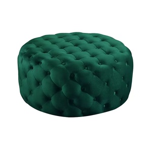 <span class=keywords><strong>Pouf</strong></span> ottoman Chesterfield rond moderne de haute qualité en velours, repose-pieds pour salon, tabouret de canapé, chaise en tissu - Product Image 5