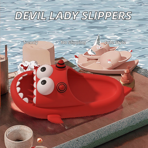 Red Gift Festive Devil <b>Lady</b> for Super Comfortable Soft Bottom Non-slip Cute Couple <b>Shoes</b> EVA Winter Not Smelly Feet Hot - Product Image 2