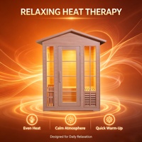 Cabine de sauna en bois moderne pour l'extérieur, sauna sec à infrarouge lointain pour 2-3 personnes, sauna spa domestique en bois pour jardin et cour, vente en gros