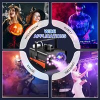 Machine à brouillard et fumée PKnight, lumières de boule disco LED-600, 600W, 4000CFM, effets LED 13 couleurs, télécommandes filaires/sans fil
