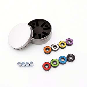 Rodamientos para Longboard y Skateboard (8 x 22 x 7 mm) con Paredes Laterales Negras y Sellos de 8 Colores con Logotipo ABEC 7/9/11 608-2rs con Cajas Metálicas - Product Image 1