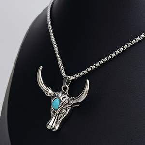 <span class=keywords><strong>Collier</strong></span> Tête de Taureau en Acier Inoxydable <span class=keywords><strong>pour</strong></span> Homme - Product Image 3