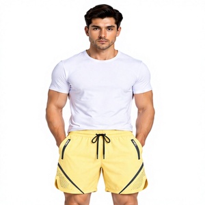 Pantalones Cortos Deportivos para Hombre con Logotipo Personalizado, Bolsillo con Cremallera, Secado Rápido, para Correr, Fitness, Entrenamiento, Transpirables, de Nailon y Elastano - Product Image 1