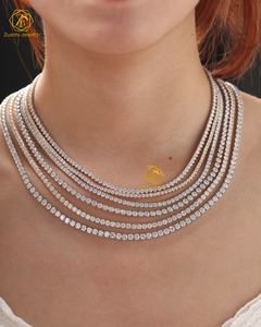 IGI GRC 랩 다이아몬드 목걸이 D VVS1 VS1 2MM 3MM 4MM 5MM CVD HPHT 18K 14K 화이트 골드 캐럿 랩 생성 다이아몬드 목걸이 - Product Image 4