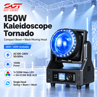 Projecteur de scène à tête mobile RGB 150W Tornado Kaleidoscope Beam Wash DMX512 RDM 32 bits avec gradation et effet oscillant 18 canaux pour concert