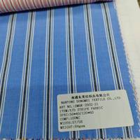 Tissu 100% Coton Teint Fil à Rayures Verticales Respirant Léger 84 g/m² 57/58 po Base Bleue Rayée Tissé pour Blouse et Textile de Maison