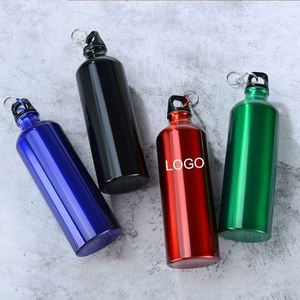 Promotion Custom Logo <b>750ml</b>, Portable Bike Water <b>Bottle</b> Single Wall Stainless Steel Sport Water <b>Bottles</b> With Carabiner/ - Product Image 1