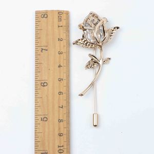 Advanced Men Retro Golden Flower Brooch <strong>Pins</strong> Collar Suit Stick Breastpin Diamante <strong>Pin</strong> Men's Suit Dressup - Product Image 6