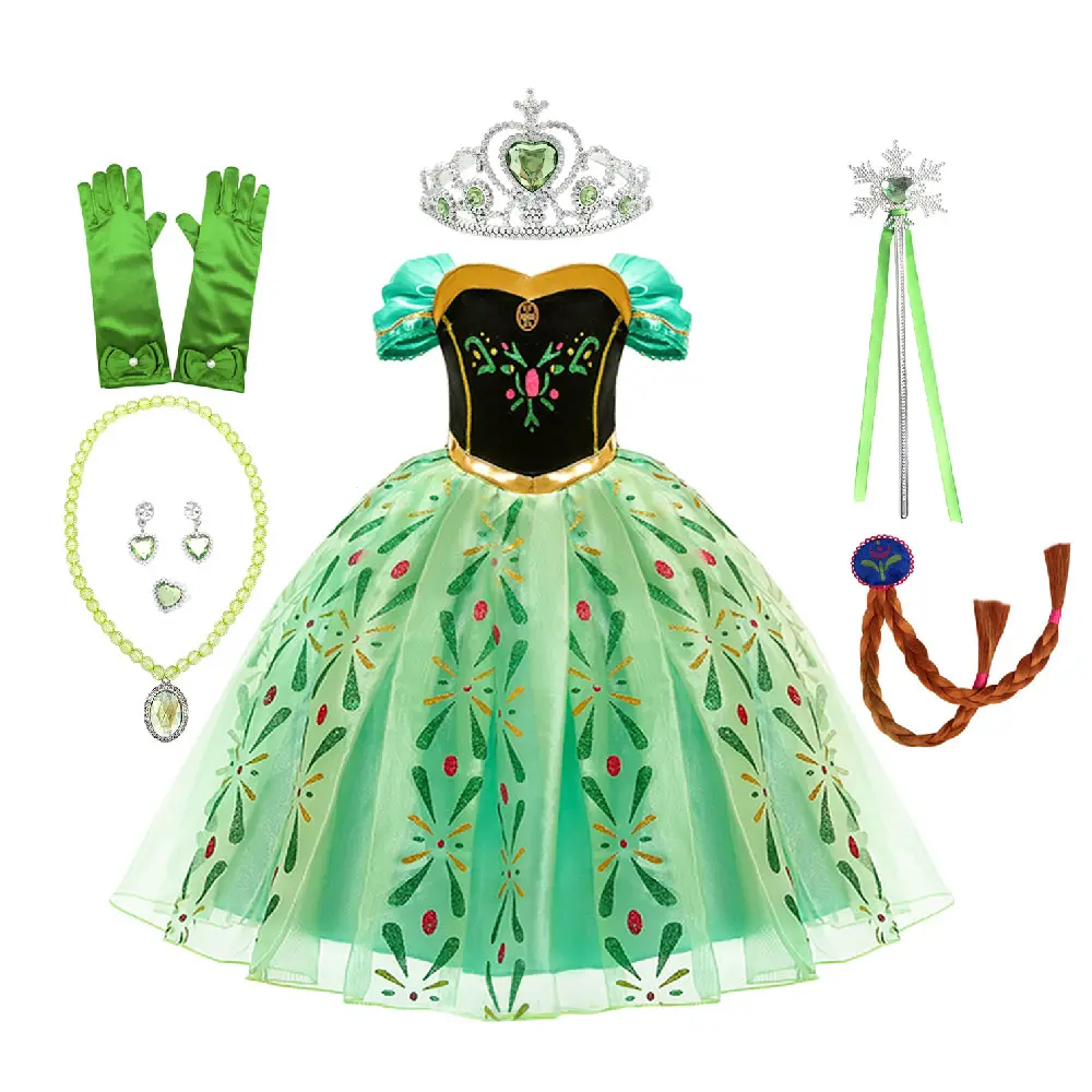 Girls Anna Princess Dress Up Dress For Kids With Accessories Princess Costume In stocks