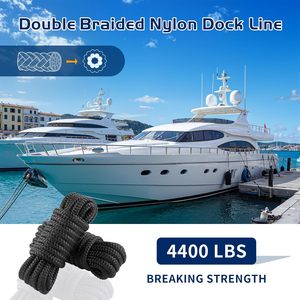 Cuerda <span class=keywords><strong>de</strong></span> Escalada <span class=keywords><strong>de</strong></span> Nailon <span class=keywords><strong>de</strong></span> Grado Marino <span class=keywords><strong>de</strong></span> 3/8 Pulgadas y 15 Pies, Doble Trenzado, con Lazo <span class=keywords><strong>de</strong></span> 12 Pulgadas, Resistente a la Abrasión, para Barcos - Product Image 6