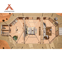 Kawagebo Kamp (KK) Custom Wild Luxury 4 Person PVC/PVDF Toile imperméable 242 ㎡   Tente de glamping pour hôtel-resort safari