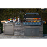 Gril à gaz de cuisine extérieure personnalisé Armoires de barbecue en acier inoxydable 304 Gril à gaz de cuisine extérieure