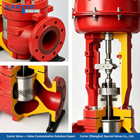Vanne de régulation pneumatique 4-20mA à cage en acier au carbone WCB avec positionneur, mouvement linéaire, faible bruit, PN16 Classe 150 OEM ODM