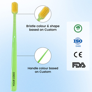 Brosse à dents à poils doux avec logo personnalisé, manche en <span class=keywords><strong>plastique</strong></span> pour adulte, pour usage personnel à domicile - Product Image 3