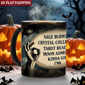 Mug en céramique noir givré 11oz, tasse à changement de couleur thermique, vierge, pour café et thé - Product Image 6