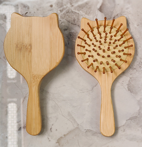 Peigne en bambou mini laser antistatique écologique, brosse à cheveux à coussin d'air personnalisée, brosse à cheveux en bois naturel de salon, brosse à cheveux de poche - Product Image 2