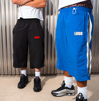 Shorts longs décontractés 3/4 personnalisés par le fabricant, avec fermeture éclair latérale, rayures, style streetwear, en polyester et nylon pour hommes