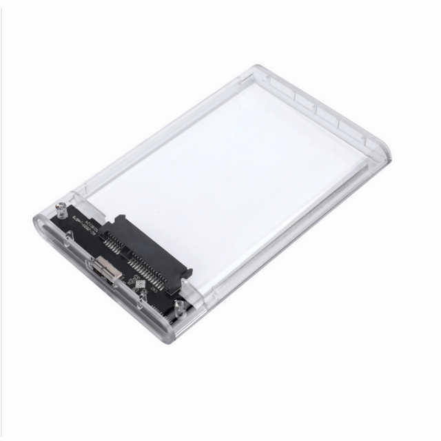 USB3.0 to 2.5 Inch SATA Hard Disk Drive Enclosure Transparent Plastic External Storage HDD Case Box Used Adapter for SSD