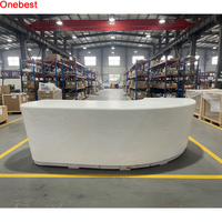 Table de bureau réglable en Corian de forme incurvée pour le personnel de la chambre exécutive