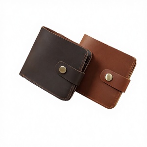 Tarjetero de Cuero Genuino Vintage, Piel de Vaca de Primera Calidad, Minimalista, Cartera Corta con Cierre Abierto, Portátil para Hombre y Mujer, 11.5x9.5x1cm - Product Image 2