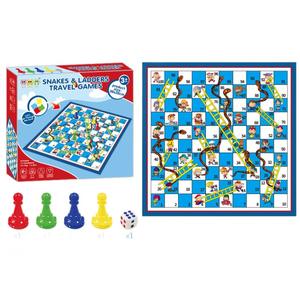 Juego de viaje Snakes & Ladders, juego de mesa educativo para niños, interactivo entre padres e hijos, para niños de 4 a 6 años - Product Image 1