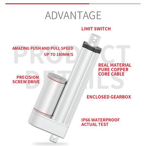 300 מ "מ 450 מ" מ 80 מ "מ 6000n 1000 ק" ג מנוע טלסקופי 24v מהירות גבוהה מומנט 24 "מפעיל מיקרו ליניארי <span class=keywords><strong>12</strong></span> v - Product Image 3