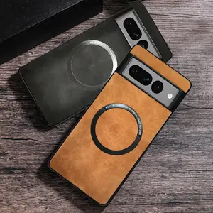 Google Pixel8pro Solid Color Lamb Leather Pattern Pixel 6_7_8 Full Package Magnetic Phone Case
