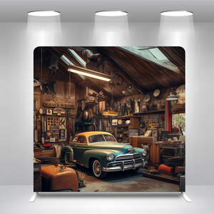 Supporto per fondale fotografico 8x8ft per auto d'epoca, con telaio ad arco in alluminio resistente da 32mm, tessuto antipiega, qualità per noleggio photo booth - Product Image 1