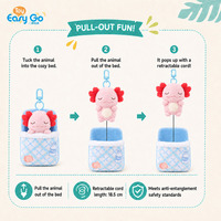 Jouets pour enfants : Porte-clés en peluche Axolotl endormi avec fonction interactive anti-stress