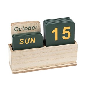 Qingyue Wooden Block Desk <b>Calendar</b> 2025 Reusable Solid Wood Table <b>Calendar</b> For Office And Study - Product Image 1