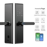 Serrure de porte intelligente WiFi Tuya pour porte en bois, en alliage d'aluminium, avec clavier à empreintes digitales, pêne dormant, application Tuya Ttlock Cloud pour la sécurité de la maison intelligente
