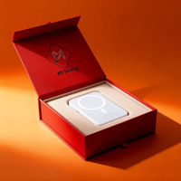 Boîte à rabat magnétique de luxe pour produits numériques 3C et batteries externes, logo personnalisé avec insert en EPE, emballage durable pour mini-électronique 3C