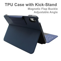 Clavier en PU avec connecteur intelligent 3 broches et étui en TPU pour iPad, détachable, étanche, anti-poussière, avec support réglable – Vente en gros