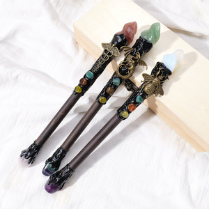 Bán buôn tinh thể tự nhiên ngọn đuốc ma thuật scepter Halloween trang trí phù thủy Wand lễ hội Prop - Product Image 4