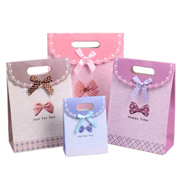 Sacs en papier à provisions personnalisés-pochette de marque imprimée avec poignée en ruban pour cadeaux et vente au détail