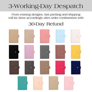 Hongbo Best Seller, classeur personnel A6 à 19 couleurs, 30 mm, avec anneau doré, couverture matelassée en cuir, portefeuille pour documents - Product Image 3