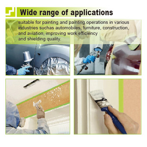 Nastro Adesivo in <span class=keywords><strong>Carta</strong></span> Kraft Wangogh Biodegradabile, Resistente alle Alte Temperature, Adesivo Acrilico Monofacciale Facile da Strappare, Impermeabile per Mascheratura Vernice <span class=keywords><strong>Auto</strong></span> - Product Image 3