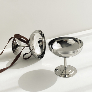 Moderno minimalista in acciaio inox tazza di vino in plastica isolato Cocktail tazza di gelato per Gourmet per <span class=keywords><strong>il</strong></span> lato auto che serve-Blogger - Product Image 3