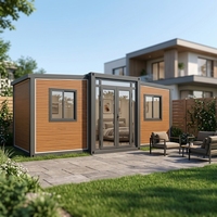 Bâtiment de bureau modulaire extensible à double aile, conteneur carré, moderne, pliable, respirant, installation facile, robuste